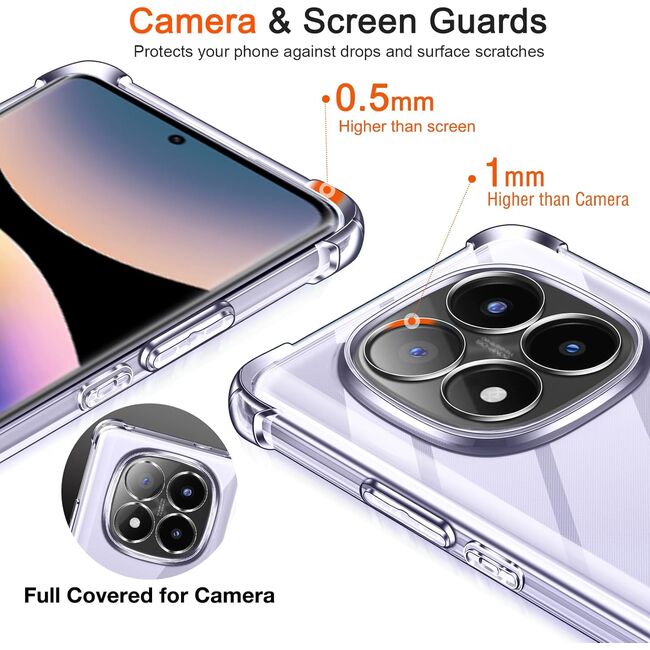 Husa pentru Xiaomi Redmi Note 14 Pro+ Plus 5G Anti-Shock 1.5 mm, reinforced 4 corners, transparenta [