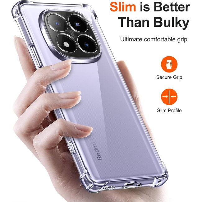 Husa pentru Xiaomi Redmi Note 14 Pro+ Plus 5G Anti-Shock 1.5 mm, reinforced 4 corners, transparenta [
