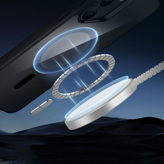 Husa premium pentru  Samsung Galaxy S25+ compatibila MagSafe ESR - Classic Hybrid HaloLock - Transparent Negru