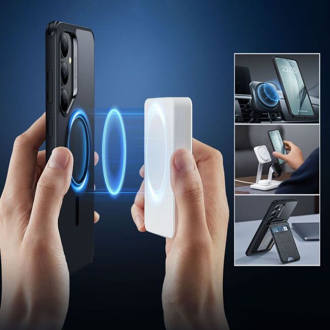Husa premium pentru  Samsung Galaxy S25+ compatibila MagSafe ESR - Classic Hybrid HaloLock - Negru mat