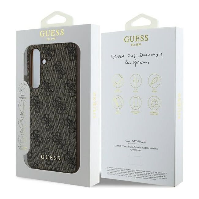 Husa premium pentru  Samsung Galaxy S24 FE Guess Elegance Series - Maro