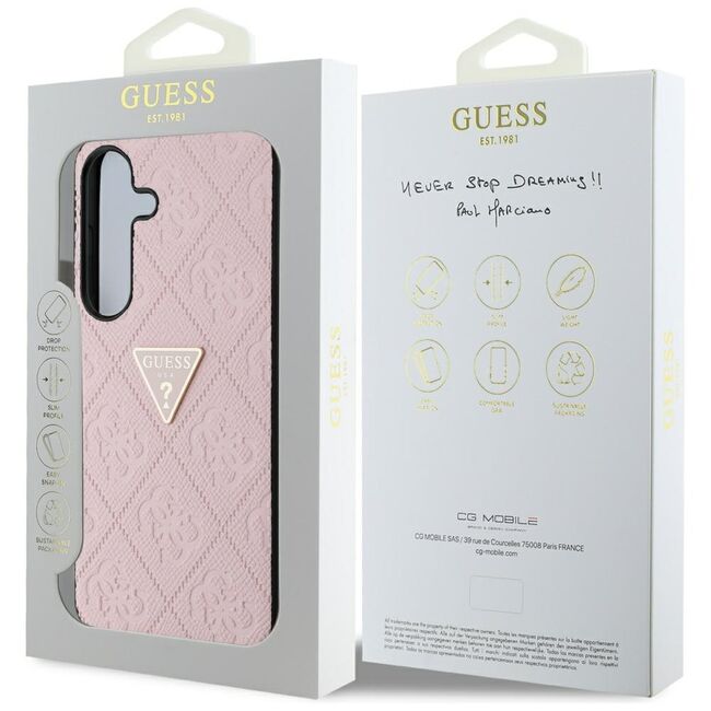 Husa premium pentru  Samsung Galaxy S25 Guess Elegance Series - Roz