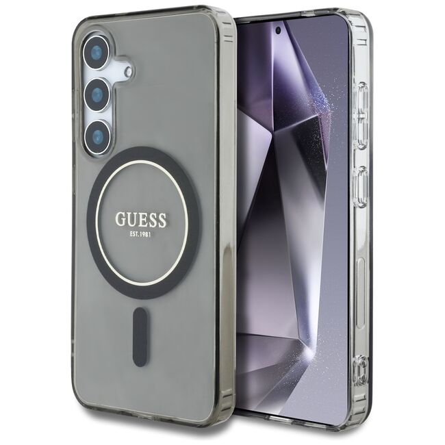 Husa premium pentru  Samsung Galaxy S25 compatibila MagSafe Guess Luxury Series - Gri