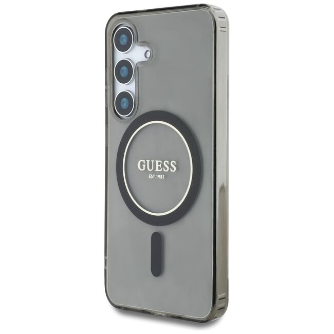 Husa premium pentru  Samsung Galaxy S25 compatibila MagSafe Guess Luxury Series - Gri