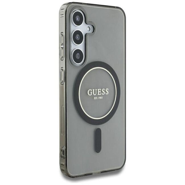 Husa premium pentru  Samsung Galaxy S25 compatibila MagSafe Guess Luxury Series - Gri