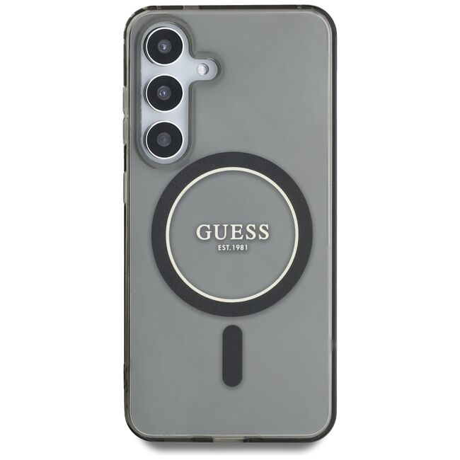 Husa premium pentru  Samsung Galaxy S25 compatibila MagSafe Guess Luxury Series - Gri
