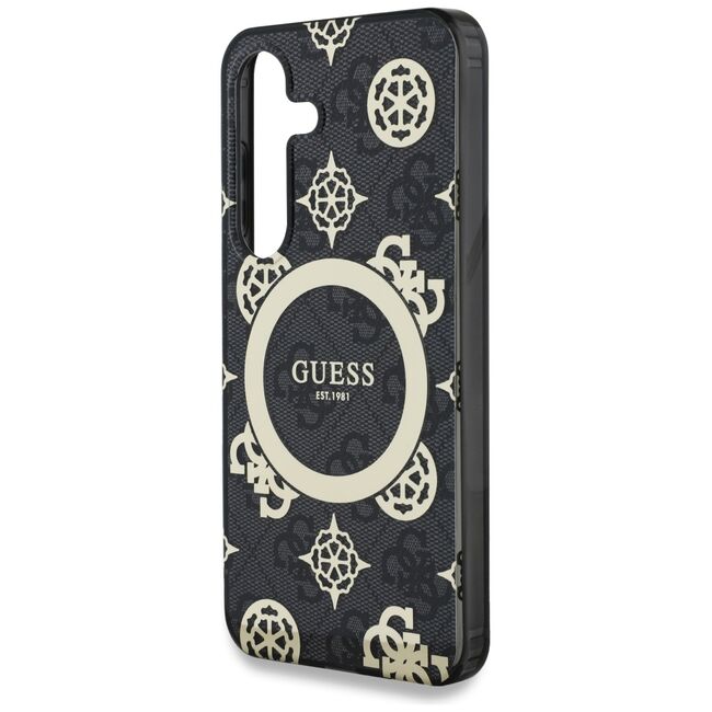 Husa premium pentru  Samsung Galaxy S25 compatibila MagSafe Guess Luxury Series - Negru denim