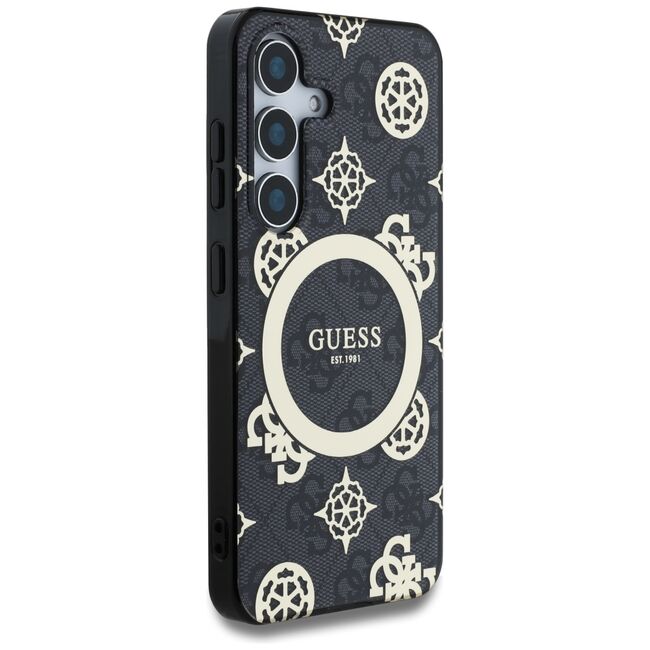 Husa premium pentru  Samsung Galaxy S25 compatibila MagSafe Guess Luxury Series - Negru denim