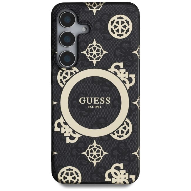 Husa premium pentru  Samsung Galaxy S25 compatibila MagSafe Guess Luxury Series - Negru denim