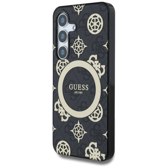 Husa premium pentru  Samsung Galaxy S25 compatibila MagSafe Guess Luxury Series - Negru denim
