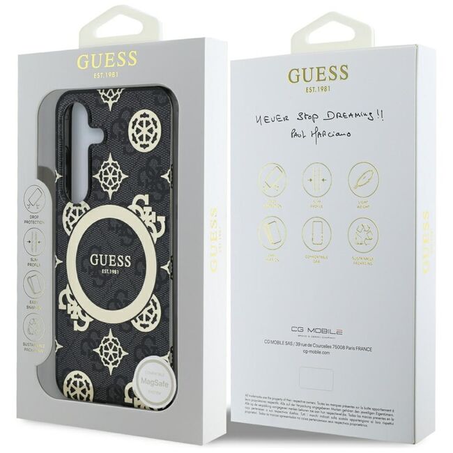 Husa premium pentru  Samsung Galaxy S25 compatibila MagSafe Guess Luxury Series - Negru denim