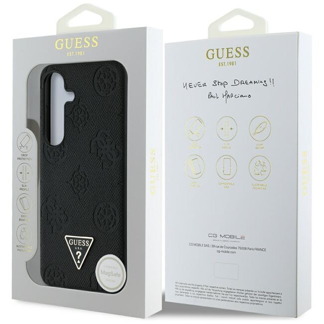 Husa premium pentru  Samsung Galaxy S25 compatibila MagSafe Guess Luxury Series - Negru