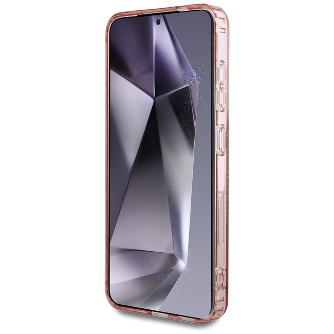 Husa premium pentru  Samsung Galaxy S25 compatibila MagSafe Guess Luxury Series - Roz pal