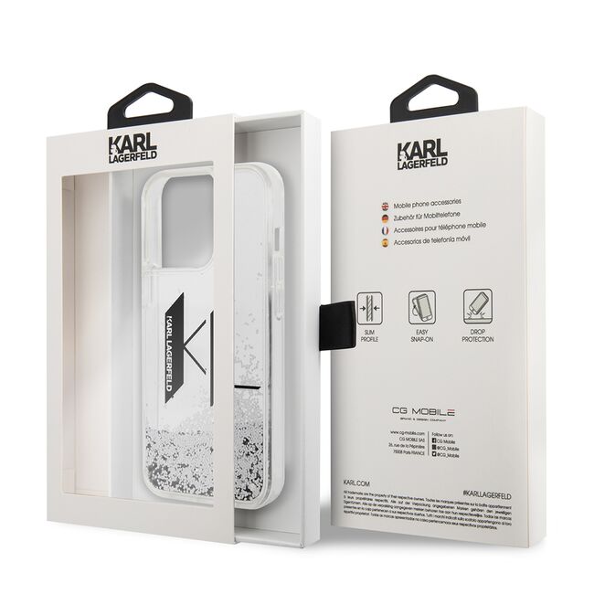 Husa premium pentru  iPhone 14 Pro  Karl Lagerfeld compatibila Magsafe - Alb