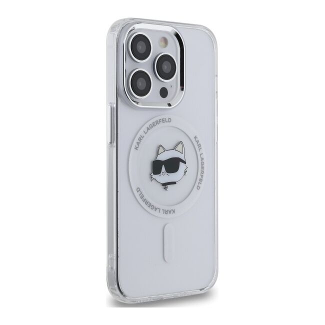 Husa premium pentru  iPhone 14 Pro  Karl Lagerfeld compatibila Magsafe - Argintiu
