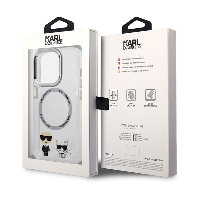 Husa premium pentru  iPhone 14 Pro  Karl Lagerfeld compatibila Magsafe - Clear