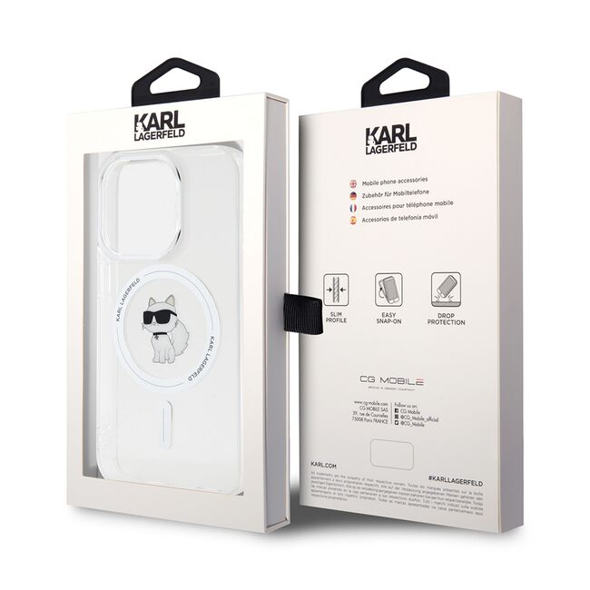 Husa premium pentru  iPhone 14 Pro  Karl Lagerfeld compatibila Magsafe - Clear