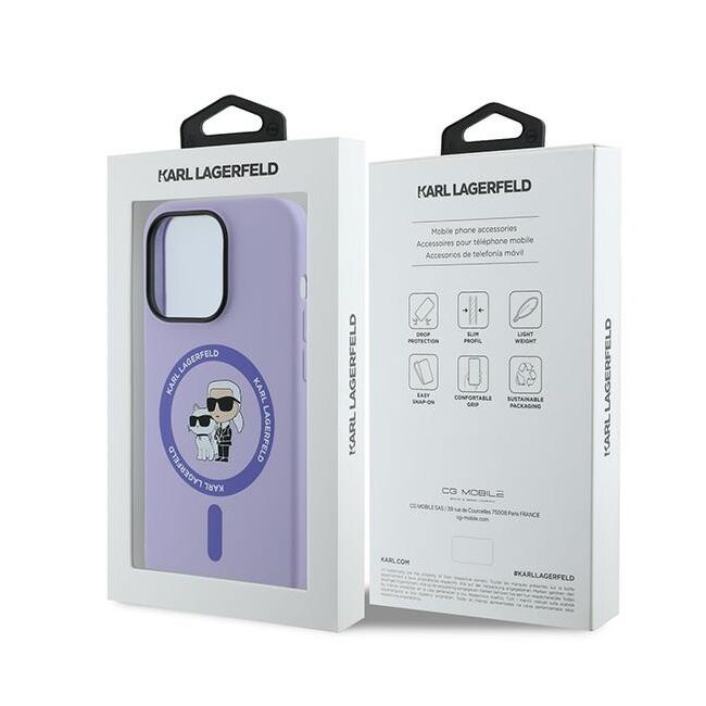 Husa premium pentru  iPhone 14 Pro  Karl Lagerfeld compatibila Magsafe - Mov