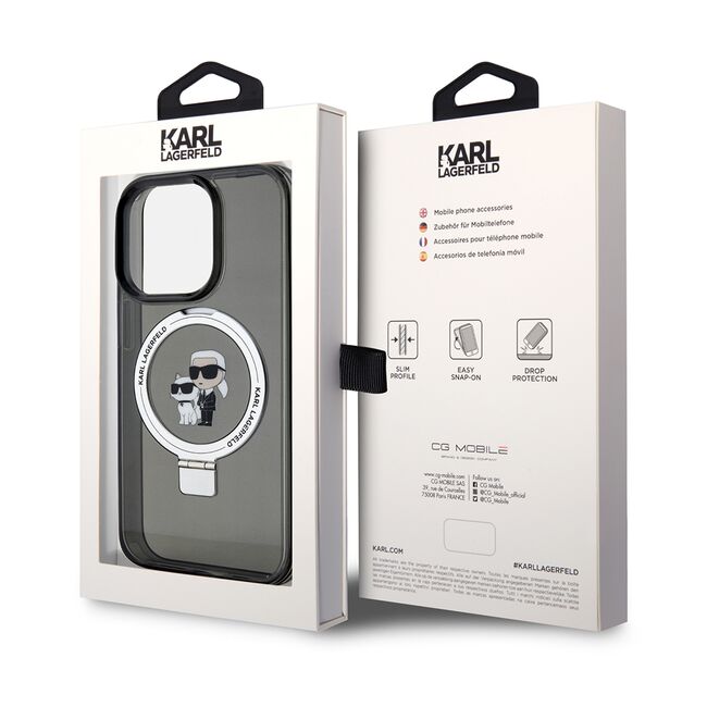 Husa premium pentru  iPhone 14 Pro  Karl Lagerfeld compatibila Magsafe - Negru denim