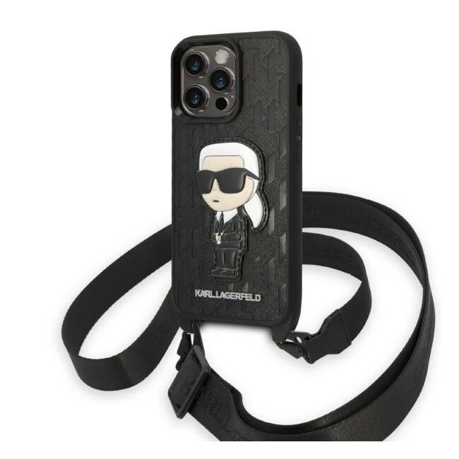 Husa premium pentru  iPhone 14 Pro  Karl Lagerfeld compatibila Magsafe - Negru royal