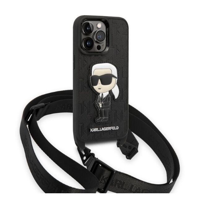 Husa premium pentru  iPhone 14 Pro  Karl Lagerfeld compatibila Magsafe - Negru royal