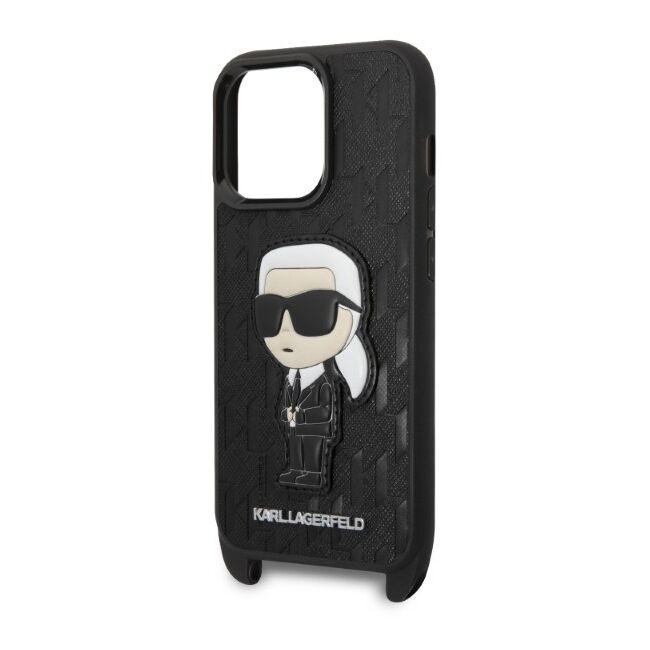 Husa premium pentru  iPhone 14 Pro  Karl Lagerfeld compatibila Magsafe - Negru royal