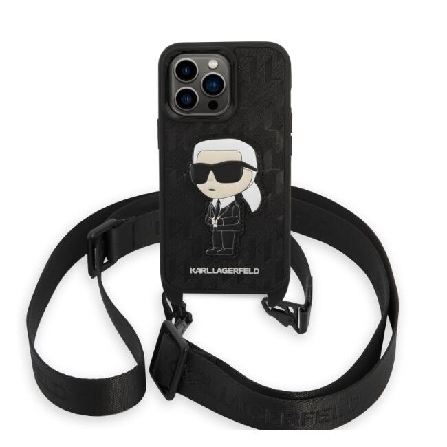 Husa premium pentru  iPhone 14 Pro  Karl Lagerfeld compatibila Magsafe - Negru royal