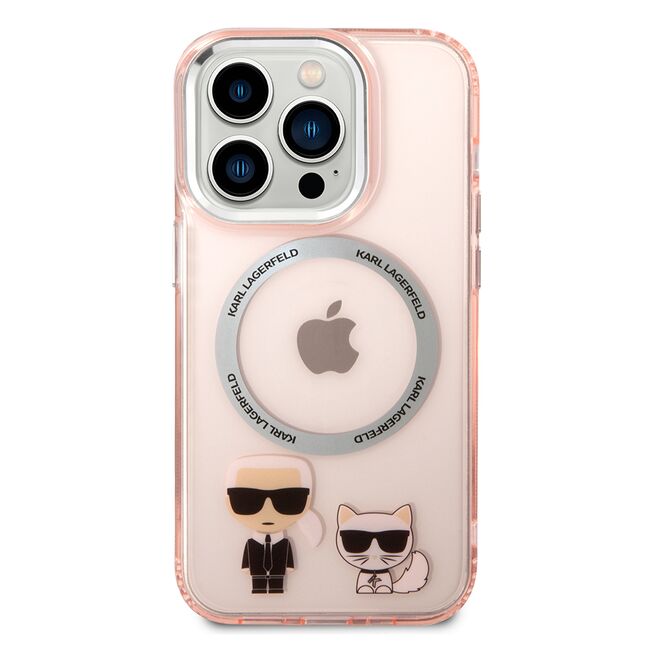 Husa premium pentru  iPhone 14 Pro  Karl Lagerfeld compatibila Magsafe - Roz