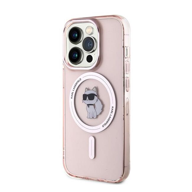 Husa premium pentru  iPhone 14 Pro  Karl Lagerfeld compatibila Magsafe - Roz