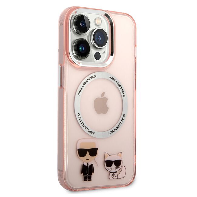 Husa premium pentru  iPhone 14 Pro  Karl Lagerfeld compatibila Magsafe - Roz