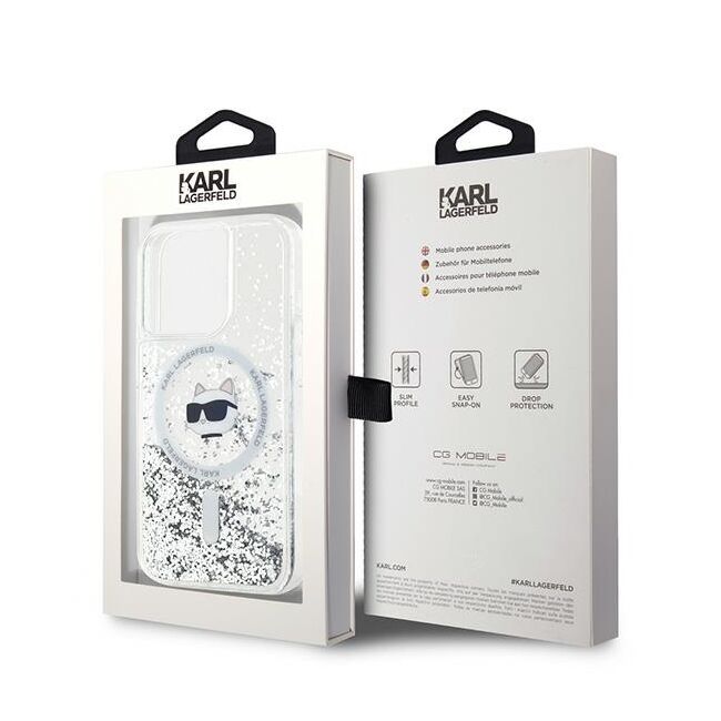 Husa premium pentru  iPhone 14 Pro  Karl Lagerfeld compatibila Magsafe - Transparent