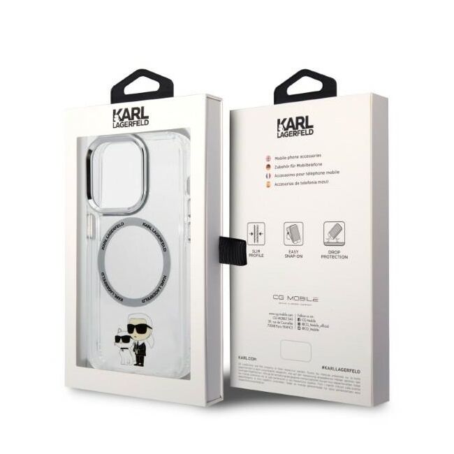 Husa premium pentru  iPhone 14 Pro  Karl Lagerfeld compatibila Magsafe - Transparent
