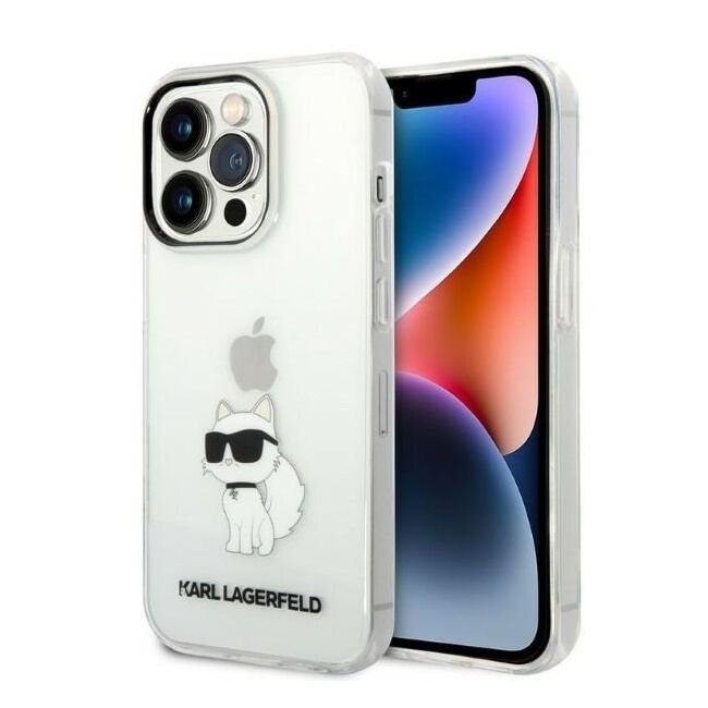 Husa premium pentru  iPhone 14 Pro  Karl Lagerfeld superior quality - Alb arctic