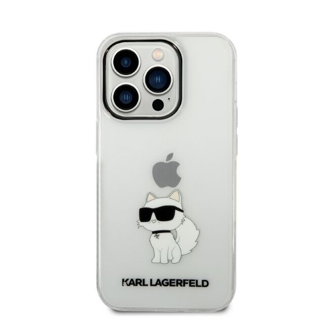 Husa premium pentru  iPhone 14 Pro  Karl Lagerfeld superior quality - Alb arctic