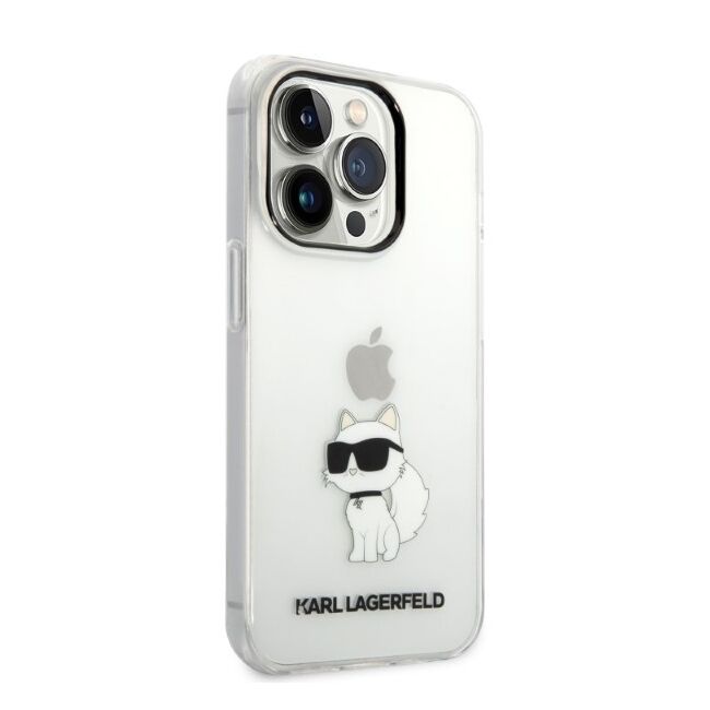 Husa premium pentru  iPhone 14 Pro  Karl Lagerfeld superior quality - Alb arctic