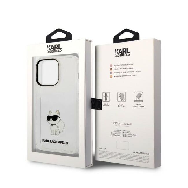 Husa premium pentru  iPhone 14 Pro  Karl Lagerfeld superior quality - Alb arctic