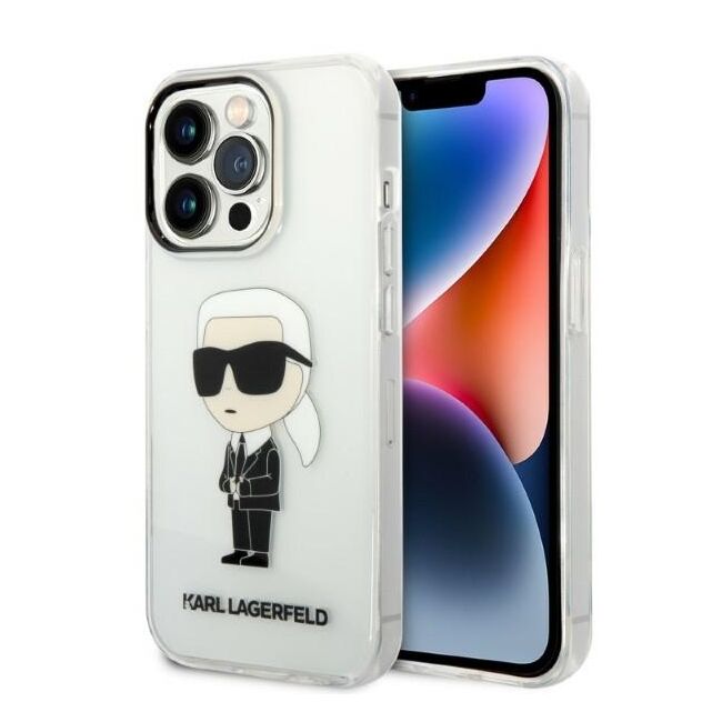 Husa premium pentru  iPhone 14 Pro  Karl Lagerfeld superior quality - Alb