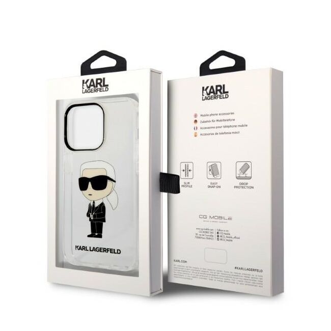 Husa premium pentru  iPhone 14 Pro  Karl Lagerfeld superior quality - Alb