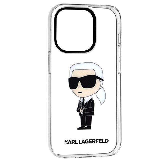 Husa premium pentru  iPhone 14 Pro  Karl Lagerfeld superior quality - Alb