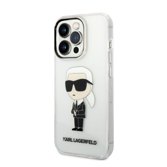 Husa premium pentru  iPhone 14 Pro  Karl Lagerfeld superior quality - Alb