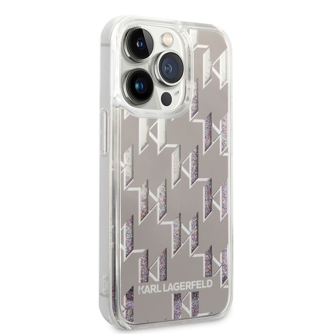 Husa premium pentru  iPhone 14 Pro  Karl Lagerfeld superior quality - Argintiu