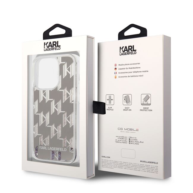 Husa premium pentru  iPhone 14 Pro  Karl Lagerfeld superior quality - Argintiu