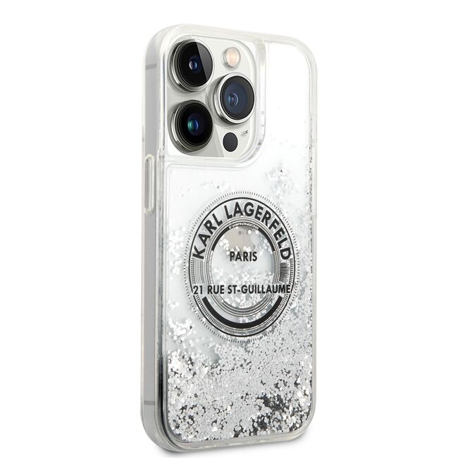 Husa premium pentru  iPhone 14 Pro  Karl Lagerfeld superior quality - Gri deschis