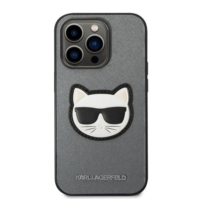 Husa premium pentru  iPhone 14 Pro  Karl Lagerfeld superior quality - Gri deschis