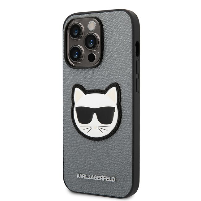Husa premium pentru  iPhone 14 Pro  Karl Lagerfeld superior quality - Gri deschis