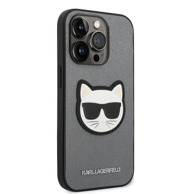 Husa premium pentru  iPhone 14 Pro  Karl Lagerfeld superior quality - Gri deschis