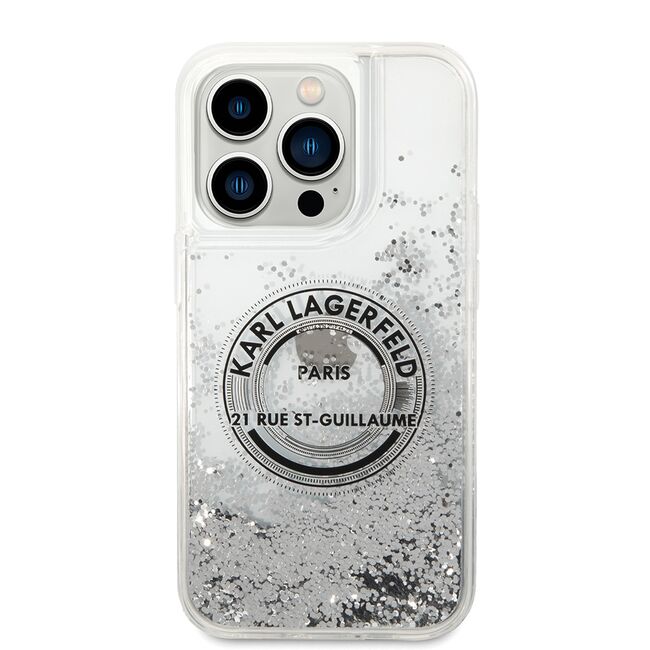 Husa premium pentru  iPhone 14 Pro  Karl Lagerfeld superior quality - Gri deschis