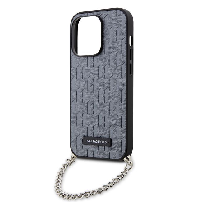 Husa premium pentru  iPhone 14 Pro  Karl Lagerfeld superior quality - Gri inchis