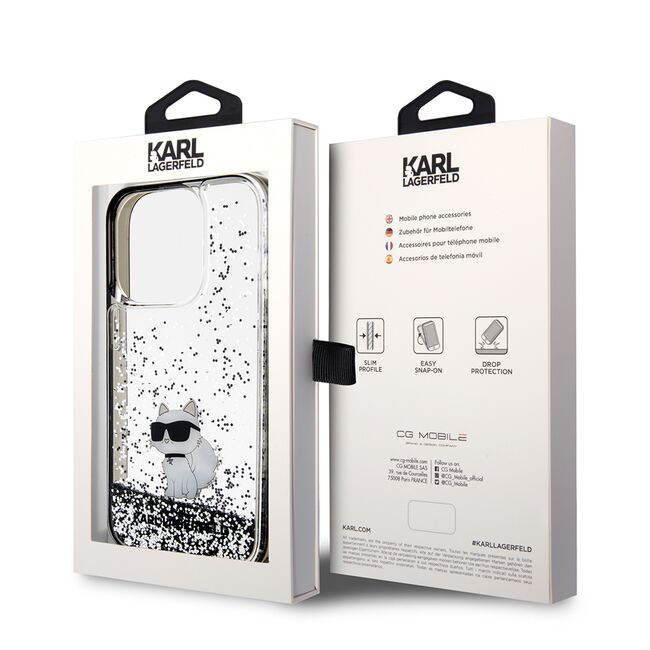 Husa premium pentru  iPhone 14 Pro  Karl Lagerfeld superior quality - Gri