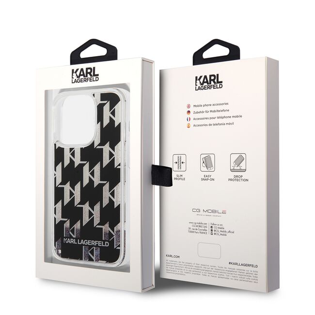 Husa premium pentru  iPhone 14 Pro  Karl Lagerfeld superior quality - Negru gri